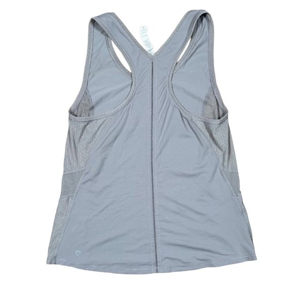 GUC Lululemon Women's Sz 8 Athletic Gray Sleeveless Tank Mesh / Polka Dot Sides - Picture 3 of 7